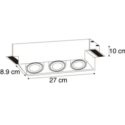 Set mit 6 Einbaustrahlern Weiß Verstellbar Rahmenlos 3-Lichter - Oneon