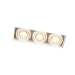 Set mit 6 Einbaustrahlern Weiß Verstellbar Rahmenlos 3-Lichter - Oneon