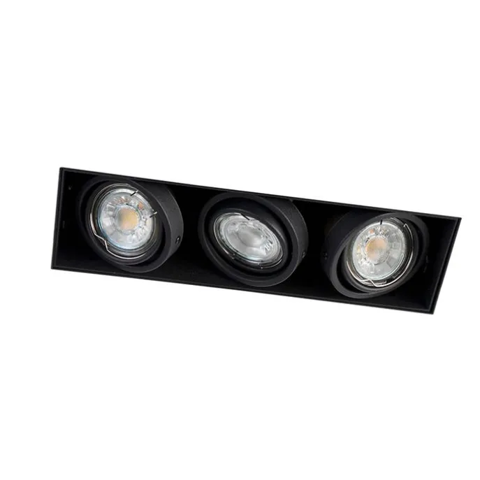 Set mit 6 Einbaustrahlern Schwarz Verstellbar Rahmenlos 3-Lichter - Oneon