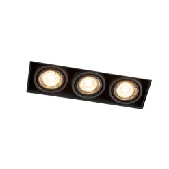Set mit 6 Einbaustrahlern Schwarz Verstellbar Rahmenlos 3-Lichter - Oneon