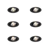 Set mit 6 Einbaustrahlern schwarz neigbar 8,2 cm inkl. LED Dim to Warm IP54 Ultra Slim - Pupil