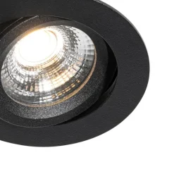 Set mit 6 Einbaustrahlern schwarz neigbar 8,2 cm inkl. LED Dim to Warm IP54 Ultra Slim - Pupil