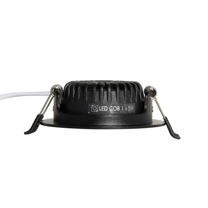 Set mit 6 Einbaustrahlern schwarz neigbar 8,2 cm inkl. LED Dim to Warm IP54 Ultra Slim - Pupil