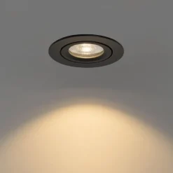 Set mit 6 Einbaustrahlern schwarz neigbar 8,2 cm inkl. LED Dim to Warm IP54 Ultra Slim - Pupil