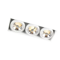 Set mit 6 Einbaustrahlern Weiß AR111 Trimless 3-Licht - Oneon