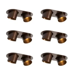 Set mit 6 Einbaustrahlern Dunkelbronze GU10 70mm Schwenkbar 2-Licht - Installa
