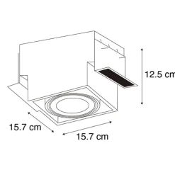 Set mit 6 Einbaustrahlern schwarz GU10 AR111 Trimless - Oneon