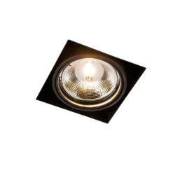 Set mit 6 Einbaustrahlern schwarz GU10 AR111 Trimless - Oneon