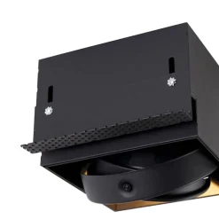 Set mit 6 Einbaustrahlern schwarz GU10 AR111 Trimless - Oneon