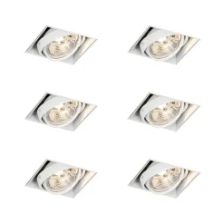 Set mit 6 Einbaustrahlern weiß GU10 AR70 Trimless - Oneon
