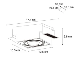 Set mit 6 Einbaustrahlern weiß GU10 AR70 Trimless - Oneon
