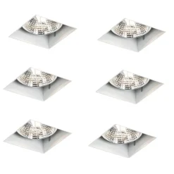 Set mit 6 Einbaustrahlern weiß GU10 70 mm rahmenlos - Oneon