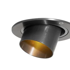 Set mit 6 Einbaustrahlern Gunmetal GU10 35mm Rund Kippbar - Installa