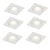 Set mit 6 Einbaustrahlern weiß quadratisch GU10 50mm IP44 - Xena