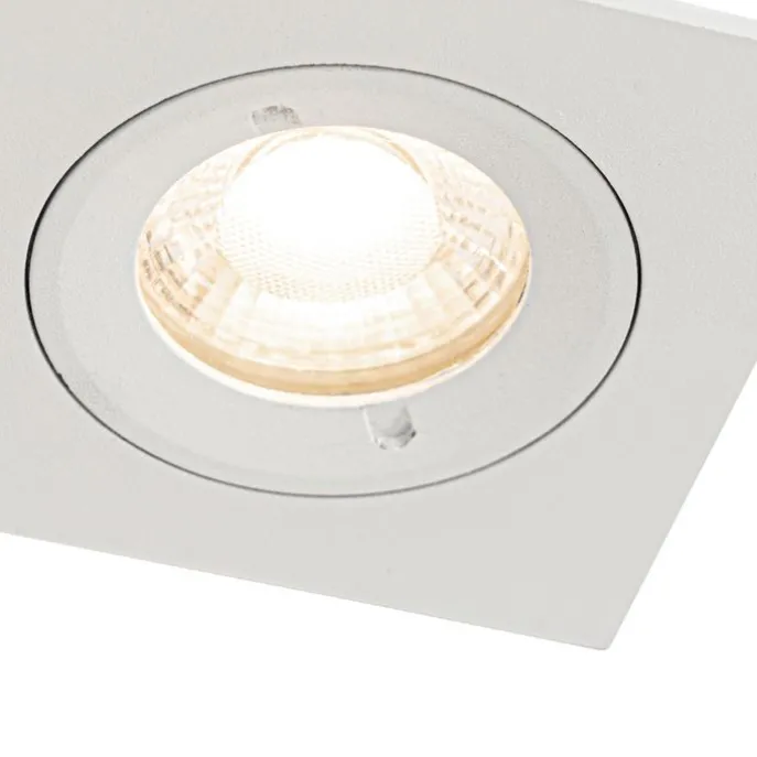 Set mit 6 Einbaustrahlern weiß quadratisch GU10 50mm IP44 - Xena