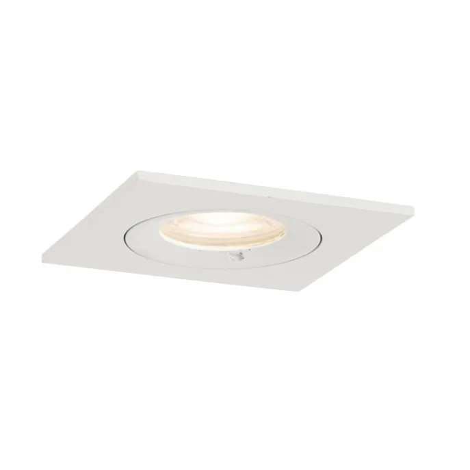 Set mit 6 Einbaustrahlern weiß quadratisch GU10 50mm IP44 - Xena