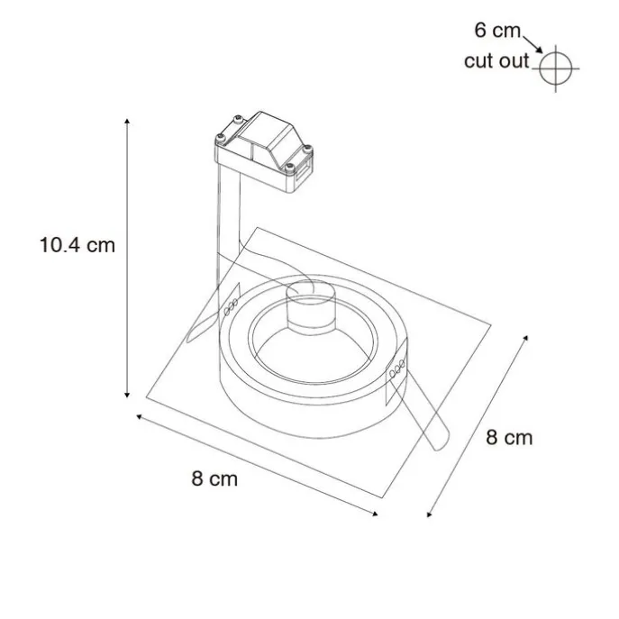 Set mit 6 Einbaustrahlern weiß quadratisch GU10 50mm IP44 - Xena