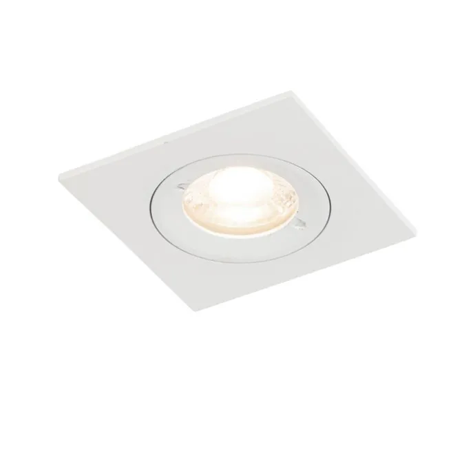 Set mit 6 Einbaustrahlern weiß quadratisch GU10 50mm IP44 - Xena