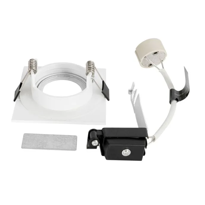 Set mit 6 Einbaustrahlern weiß quadratisch GU10 50mm IP44 - Xena