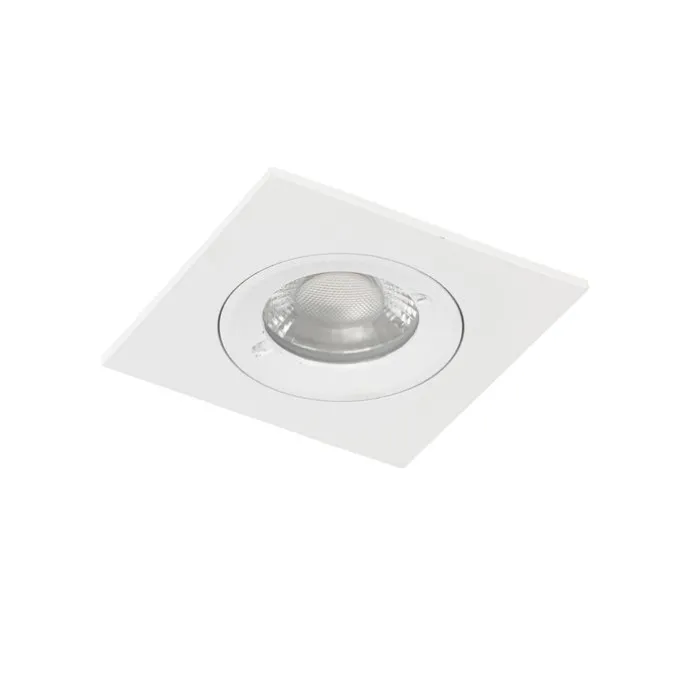 Set mit 6 Einbaustrahlern weiß quadratisch GU10 50mm IP44 - Xena