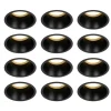 Set mit 12 Einbaustrahlern schwarz GU10 70mm IP44 - Dept
