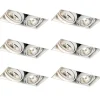 Set mit 6 Einbaustrahlern weiß GU10 70mm 2-flammig Trimless - Oneon