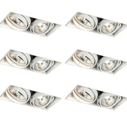 Set mit 6 Einbaustrahlern weiß GU10 70mm 2-flammig Trimless - Oneon