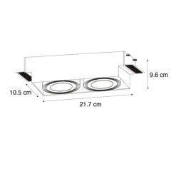 Set mit 6 Einbaustrahlern weiß GU10 70mm 2-flammig Trimless - Oneon