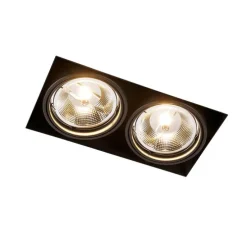 Set mit 3 Einbaustrahlern, schwarz, GU10 AR111, randlos, 2-flammig – Oneon