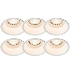 Set mit 6 Einbaustrahlern weiß rund - Dept