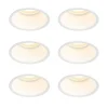 Set mit 6 Einbaustrahlern weiß GU10 50mm IP44 - Dept