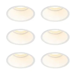 Set mit 6 Einbaustrahlern weiß GU10 50mm IP44 - Dept