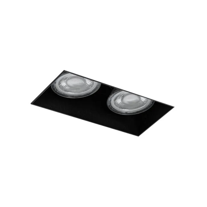 Set mit 6 Einbaustrahlern schwarz GU10 50mm 2-flammig ohne Rahmen - Oneon