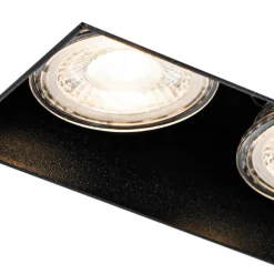 Set mit 6 Einbaustrahlern schwarz GU10 50mm 2-flammig ohne Rahmen - Oneon