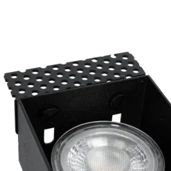 Set mit 6 Einbaustrahlern schwarz GU10 50mm 2-flammig ohne Rahmen - Oneon