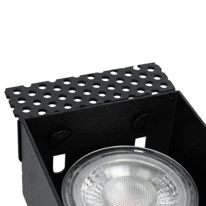 Set mit 6 Einbaustrahlern schwarz GU10 50mm 2-flammig ohne Rahmen - Oneon