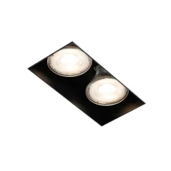 Set mit 6 Einbaustrahlern schwarz GU10 50mm 2-flammig ohne Rahmen - Oneon