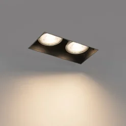 Set mit 6 Einbaustrahlern schwarz GU10 50mm 2-flammig ohne Rahmen - Oneon