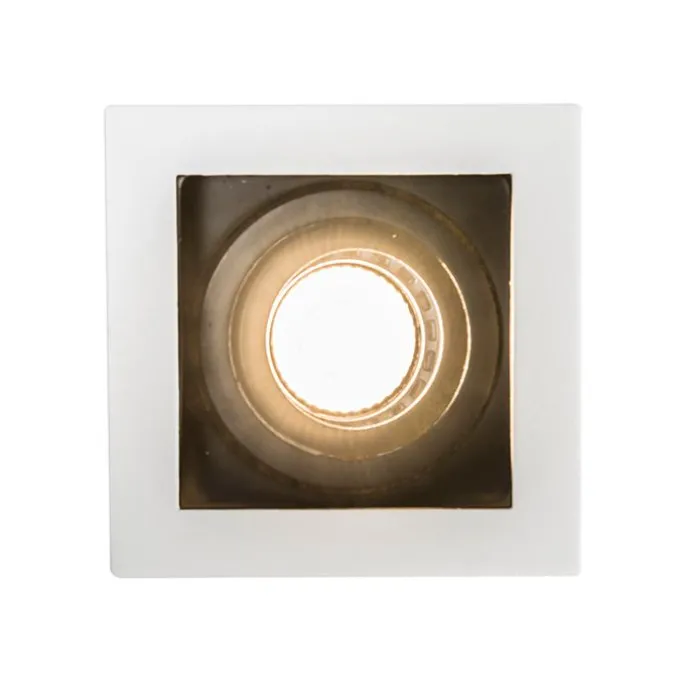 Set mit 10 Einbaustrahlern aus weißem Stahl - Carree