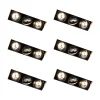 Set mit 6 Einbaustrahlern schwarz GU10 AR70 Trimless 3-Licht - Oneon