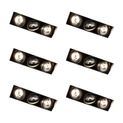 Set mit 6 Einbaustrahlern schwarz GU10 AR70 Trimless 3-Licht - Oneon