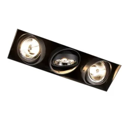 Set mit 6 Einbaustrahlern schwarz GU10 AR70 Trimless 3-Licht - Oneon