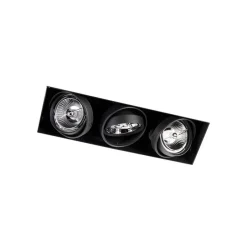 Set mit 6 Einbaustrahlern schwarz GU10 AR70 Trimless 3-Licht - Oneon