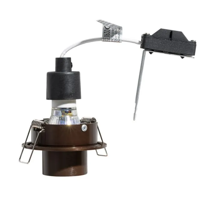 Set mit 6 Einbaustrahlern Dunkelbronze GU10 35mm Rund Kippbar - Installa