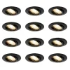 Set mit 12 Einbaustrahlern schwarz GU10 35mm - Edu