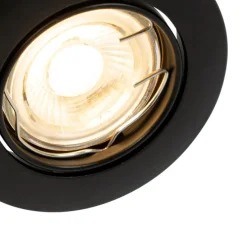 Set mit 12 Einbaustrahlern schwarz GU10 35mm - Edu