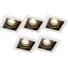 Set mit 5 Einbaustrahlern aus weißem Stahl - Carree