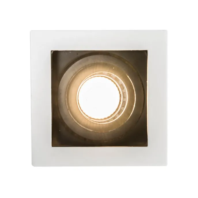 Set mit 5 Einbaustrahlern aus weißem Stahl - Carree