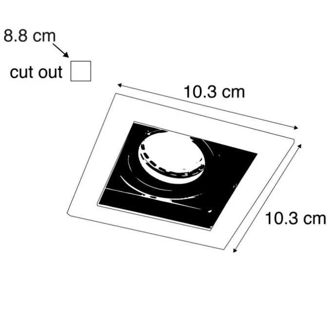 Set mit 5 Einbaustrahlern aus weißem Stahl - Carree