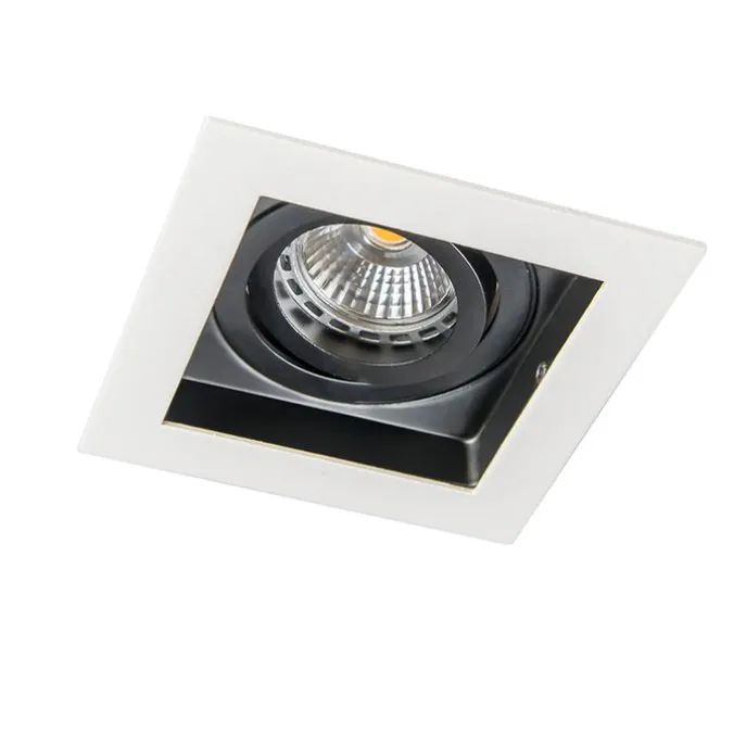 Set mit 5 Einbaustrahlern aus weißem Stahl - Carree